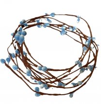 Takjes met frosted Lichtblauwe bloemknopjes, 3 stuks, 38cm