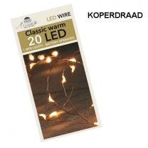 LED lichtsnoer KOPER met TIMER 20 lampjes, 110cm