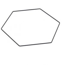 1 + 1 GRATIS; Ijzeren hexagon 40cm zwart