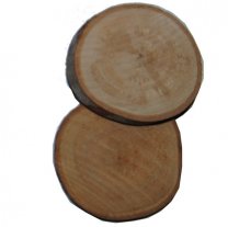 Beschuitjes, 5 stuks, schijfje van hout, gemiddelde maat ongeveer 5-6cm