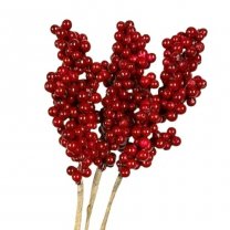 Kersttakjes rode bessen op stokje, 3 stuks