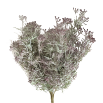 Kunstbundel, Bundeltje kunstplant grijsgroen met lilagrijze bloemetjes, 50cm