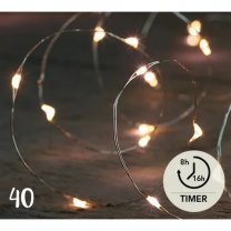 LED- verlichting ZILVER 40 lampjes met TIMER