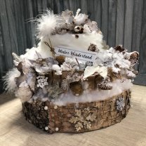 Winter Wonderland, IJzige taart met frosting en naturelle tinten, 30cm