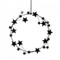 Ring van metaal met zwarte sterren, 26cm