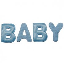 Stoffen letters baby blauw