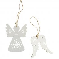 Houten engel en houten engelenvleugels 10cm en 8cm