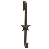 Metalen deurhaak roestbruin met ster, 29.5cm