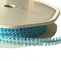 Blauw lint van lusjes, 8mm, per 3 meter