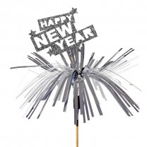 1 + 1 GRATIS; Happy New Year met tinsel, 5 stuks, 8cm