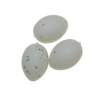 1 + 1 GRATIS; Witte plastic eitjes met accenten, 3cm, 12 stuks