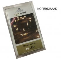 LED lichtsnoer KOPER 40 lampjes, 200cm