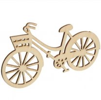 Kleine houten fietsjes, 2 stuks, 8.5cm
