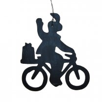 Houten hanger, Piet op fiets, 10cm