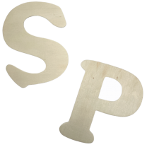 Houten letters S en P, 10,5cm