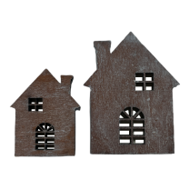 Twee houten huisjes