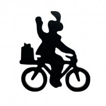 Houten Piet op fiets, 10cm