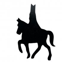 Houten Sinterklaas op paard, 11cm