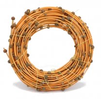 Oranje Rotan met houten bollen, diameter 15cm