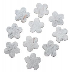 Witte bloemetjes van schors, 24 stuks, 3cm